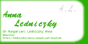 anna ledniczky business card